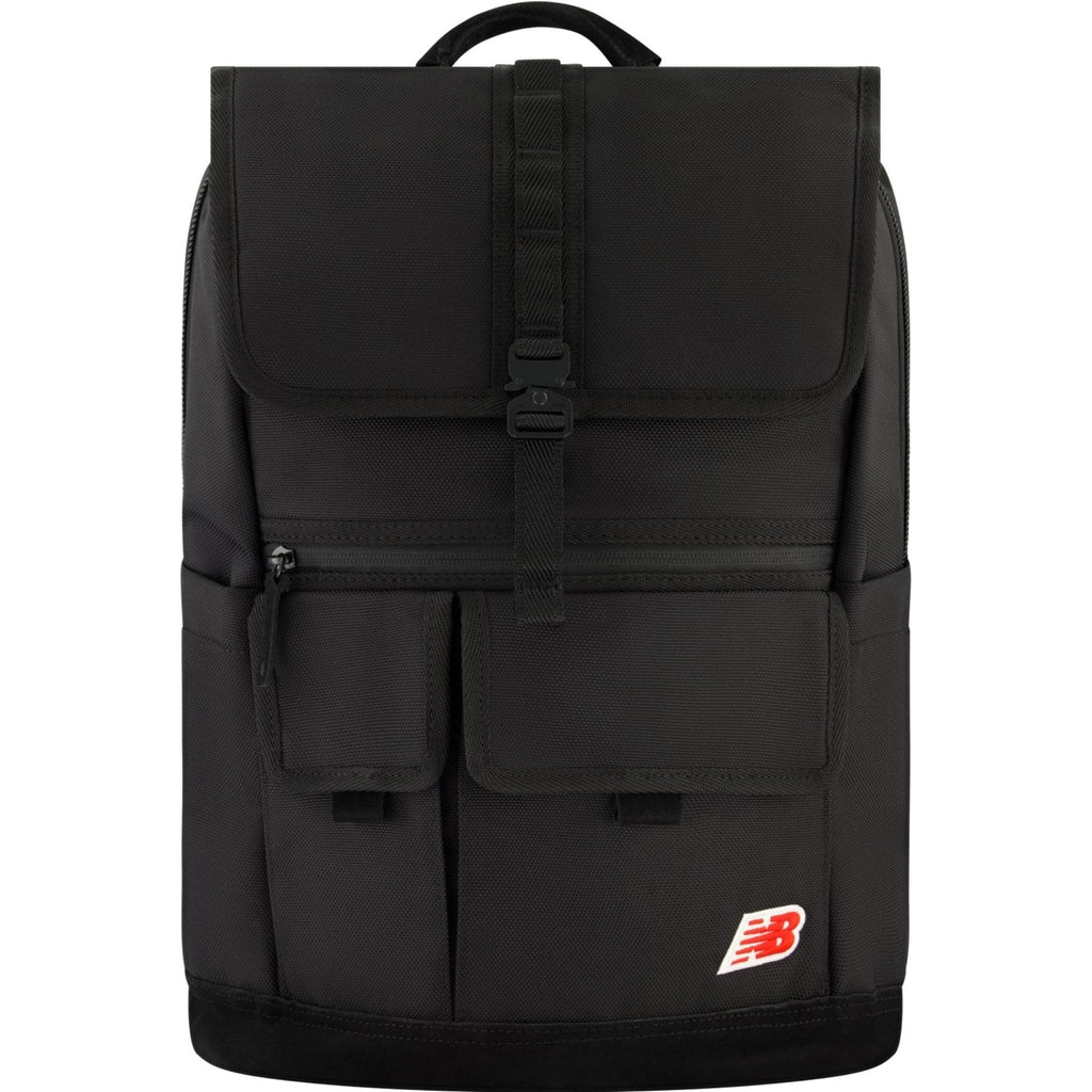 Concept One New Balance Flap Duffel Backpack, Legacy Icon Commuter Travel Bag for Men and Women, Black, 19 Inch