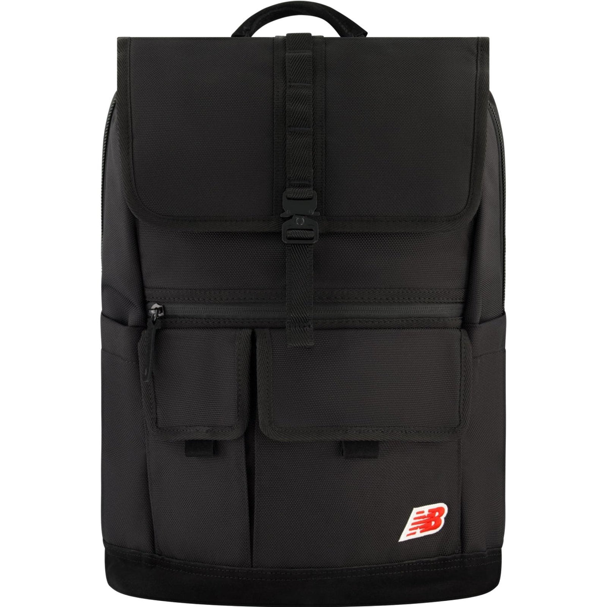 Concept One New Balance Flap Duffel Backpack, Legacy Icon Commuter Travel Bag for Men and Women, Black, 19 Inch