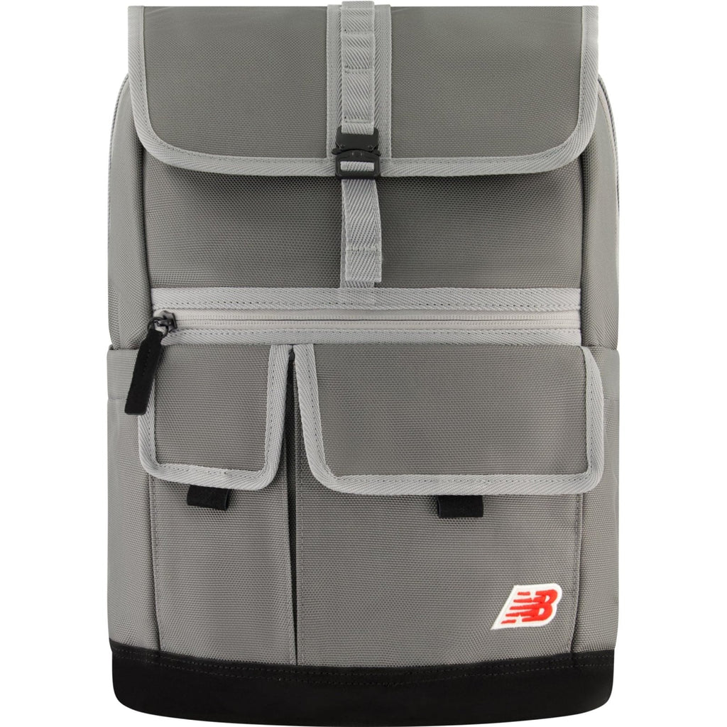 Concept One New Balance Flap Duffel Backpack, Legacy Icon Commuter Travel Bag for Men and Women, Grey, 19 Inch