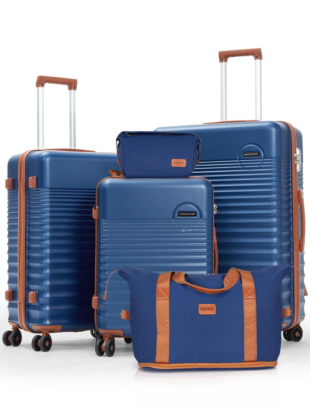 CONCEPTEN Luggage Sets 5 Piece, Suitcases with Wheels, Hardshell Suitcase Set, ABS Carry on Luggage Set with TSA Lock, Travel Luggage
