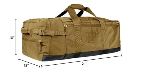 Condor Colossus Duffel Bag - 3 in 1 Rugged Tactical Gear Bag - Backpack/Duffle/Shoulder - Lightweight Multicompartment with 52L Storage - Coyote Brown (Military, Outdoors, First Responders)