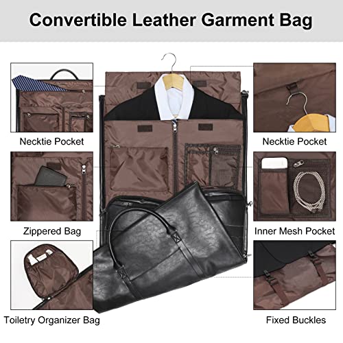 Convertible Garment Bag, Carry-On Suit Bag with Shoulder Strap
