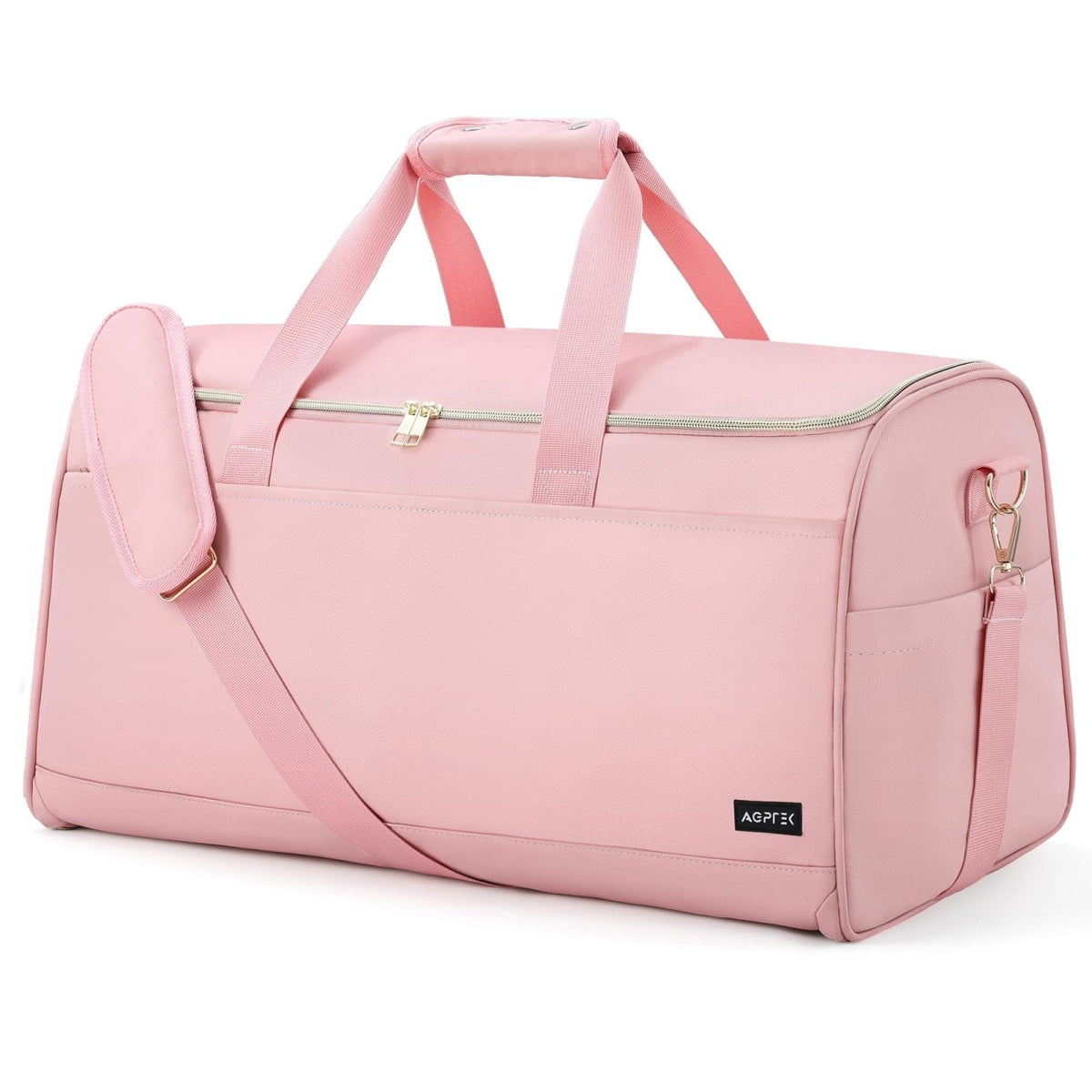 Convertible Travel Garment Bag, Carry on Garment Duffel Bag, 2 in 1 Hanging Dress Suitcase Suit Travel Bags, for Business Trips with Shoe Compartment & Multiple Pockets, AGPTEK (Pink)