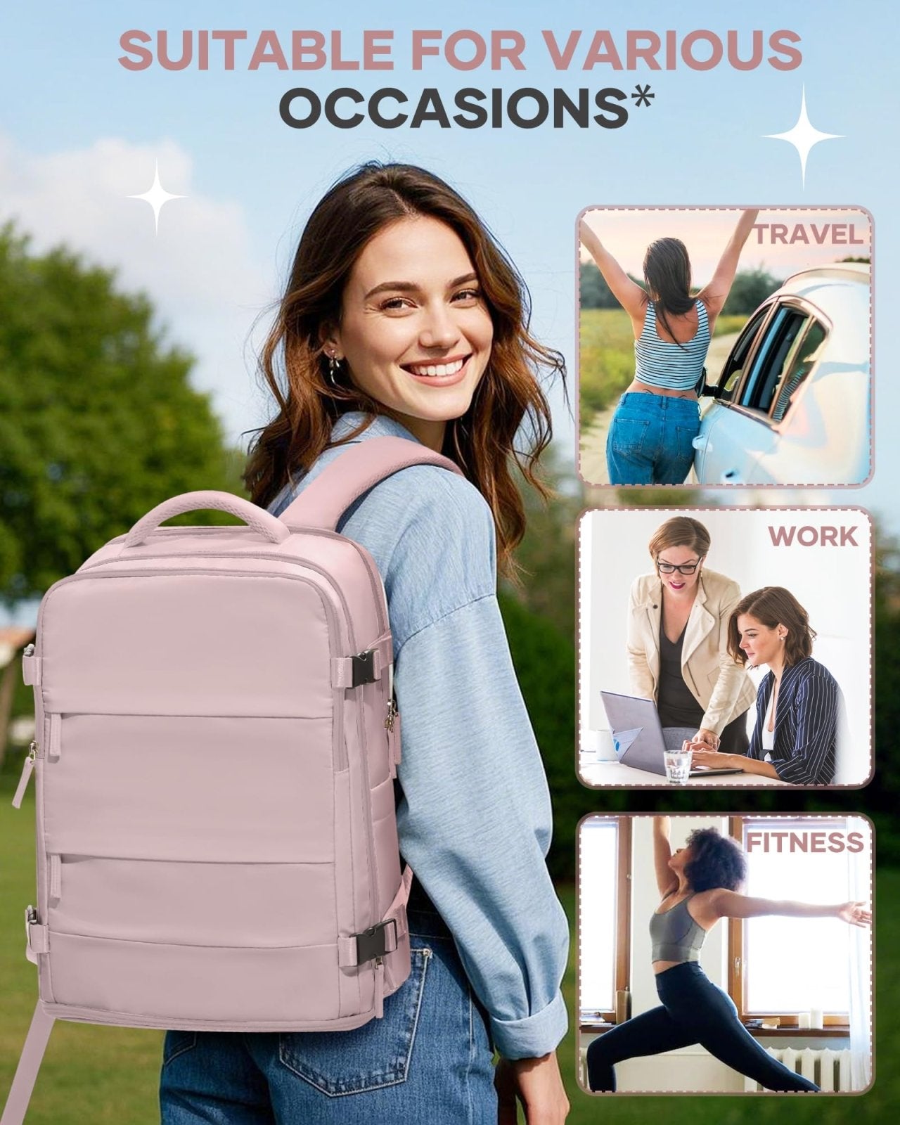 coofay Travel Backpack For Women Men Airline Approved Carry On Backpack Flight Approved Waterproof Sports Backpack Casual Daypack Small Hiking Backpacks