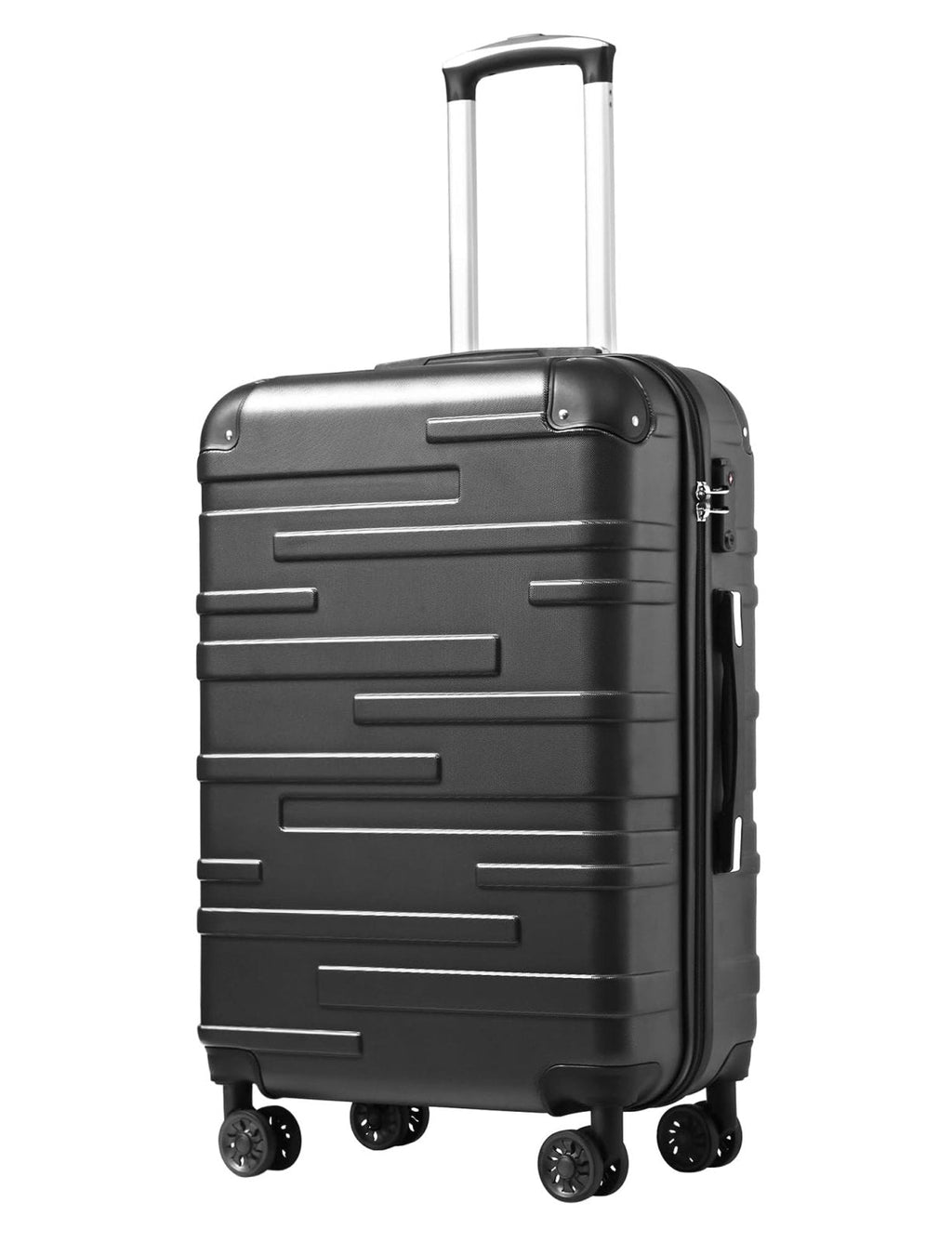 Coolife Hardside Carry-On Luggage with TSA Lock, Spinner Wheels, Telescopic Handle, Lightweight Suitcase (Grey, S(20in_carry on))