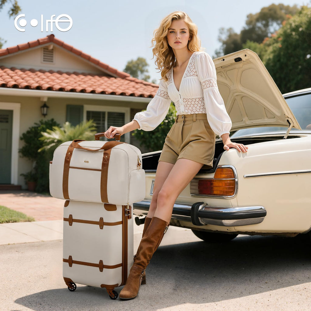 Coolife Luggage Set 3 Piece Suitcase Set Carry On Luggage PC Hardside Luggage TSA Lock Spinner Wheels Telescopic Handle
