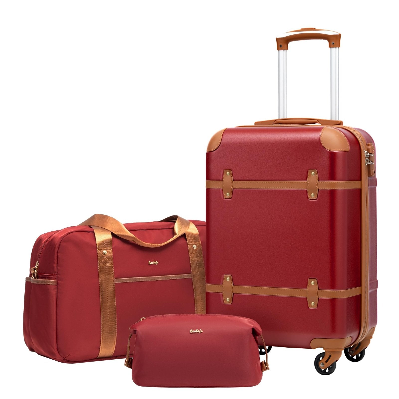 Coolife Luggage Set 3 Piece Suitcase Set Carry On Luggage PC Hardside Luggage TSA Lock Spinner Wheels Telescopic Handle
