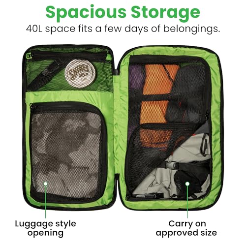 COR Surf Travel Backpack Carry On Backpack for Airplanes - Travel Backpack with Clamshell Design The Island Hopper - 40L Black