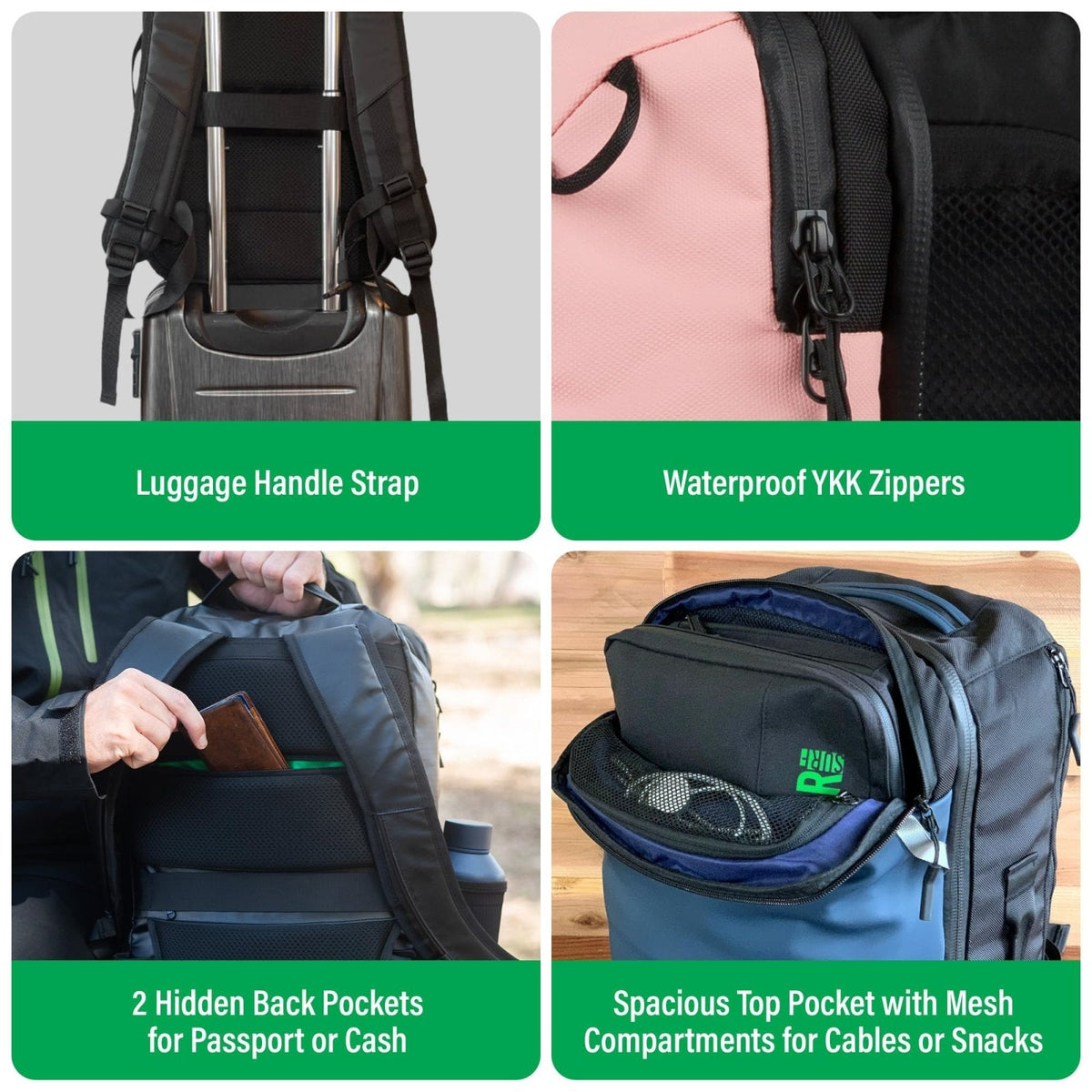 COR Surf Travel Backpack Laptop Backpack 28L Black