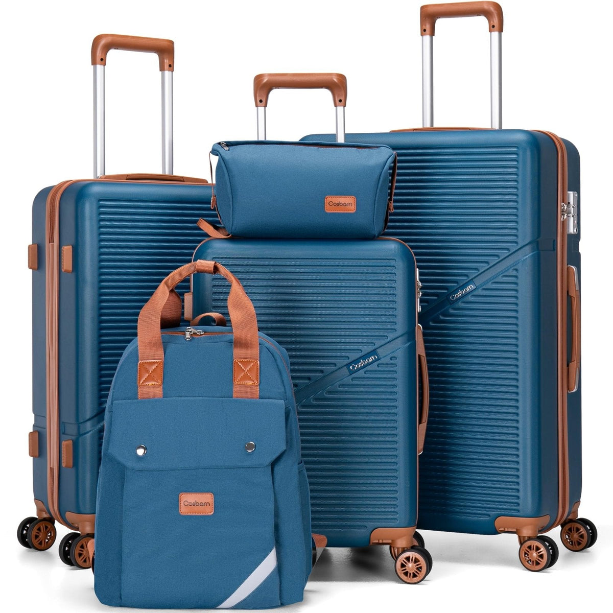 Cosbarn Luggage Sets 5 Piece Suitcases with Wheels, Suitcase Set ABS Hard Case Luggage with TSA Lock Spinner Wheels Durable Travel Luggage (5-Piece Set(20"/24"/28"))