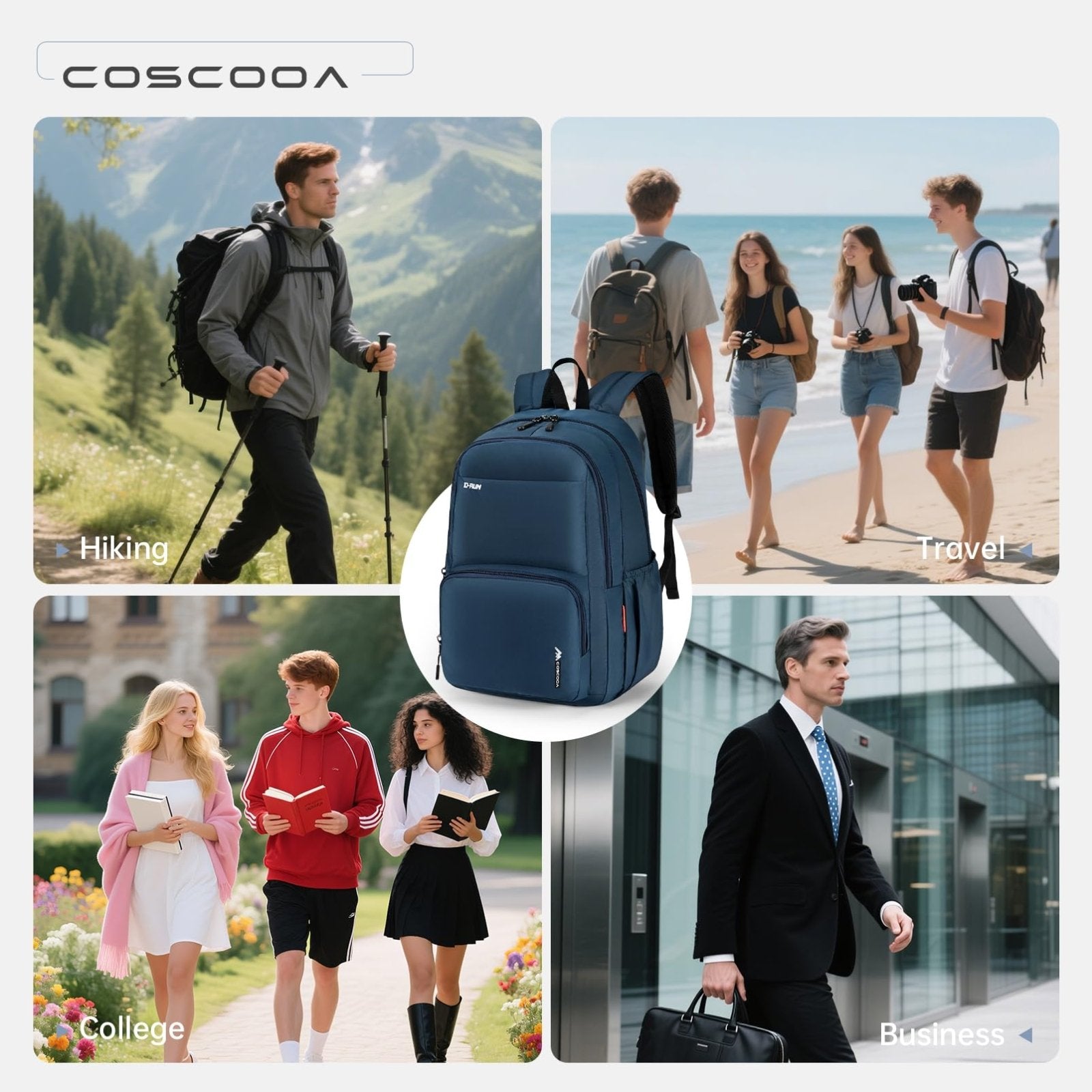 COSCOOA 17x10x9 Personal Item Bag United Airlines,Small Carry On Backpack 20L,Flight Approved Underseat Travel Luggage Bag, Mochila de Viaje,Cabin Size Lightweight Travel Backpack