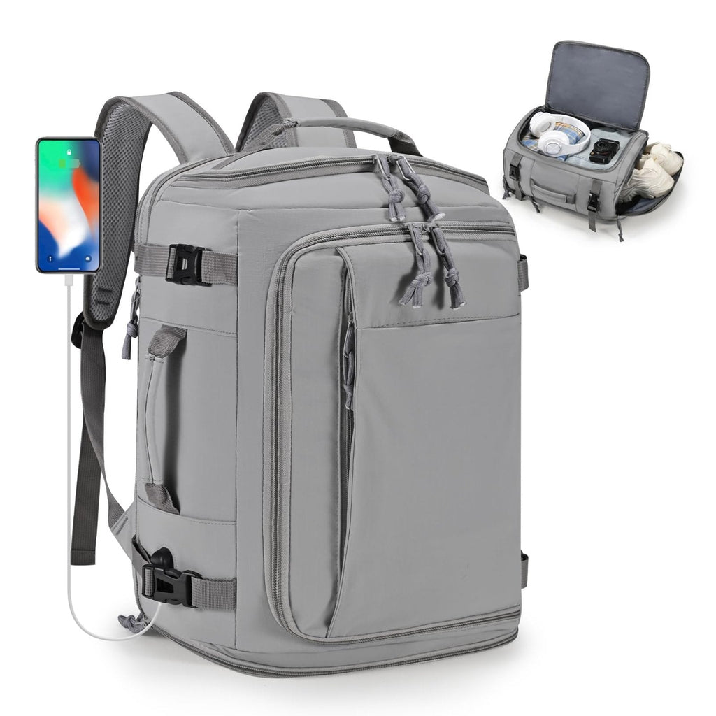 COSCOOA 40x30x20cm Travel Bag, Expandable Carry on Travel Backpack 30-35L, 40x30x25cm Personal Item Bag,15.6inch Laptop Backpack with Shoe Compartment and Wet Pockets,Mochila de Viaje