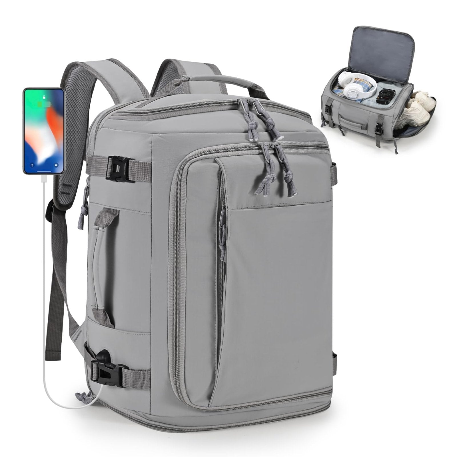 COSCOOA 40x30x20cm Travel Bag, Expandable Carry on Travel Backpack 30-35L, 40x30x25cm Personal Item Bag,15.6inch Laptop Backpack with Shoe Compartment and Wet Pockets,Mochila de Viaje