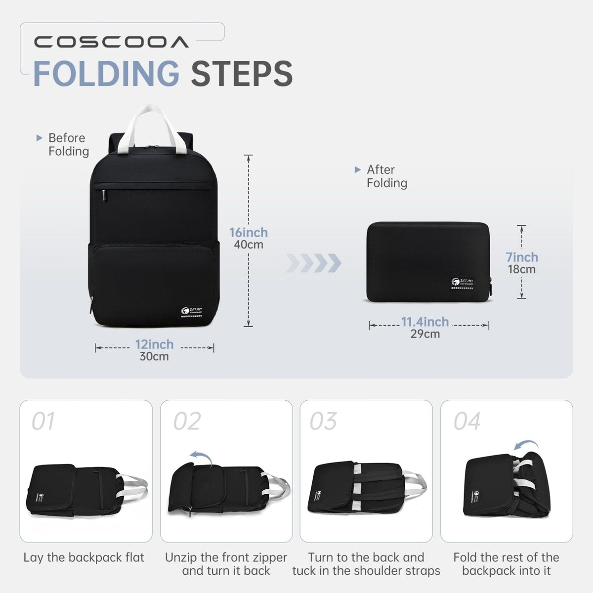 COSCOOA Travel Backpack United Airlines Personal Item Bag 17x10x9,Small Carry On Backpack 20L Flight Approved Underseat Ryanair 40x20x25 CM Travel Bag,Mochila de Viaje,Cabin Size Lightweight Backpack