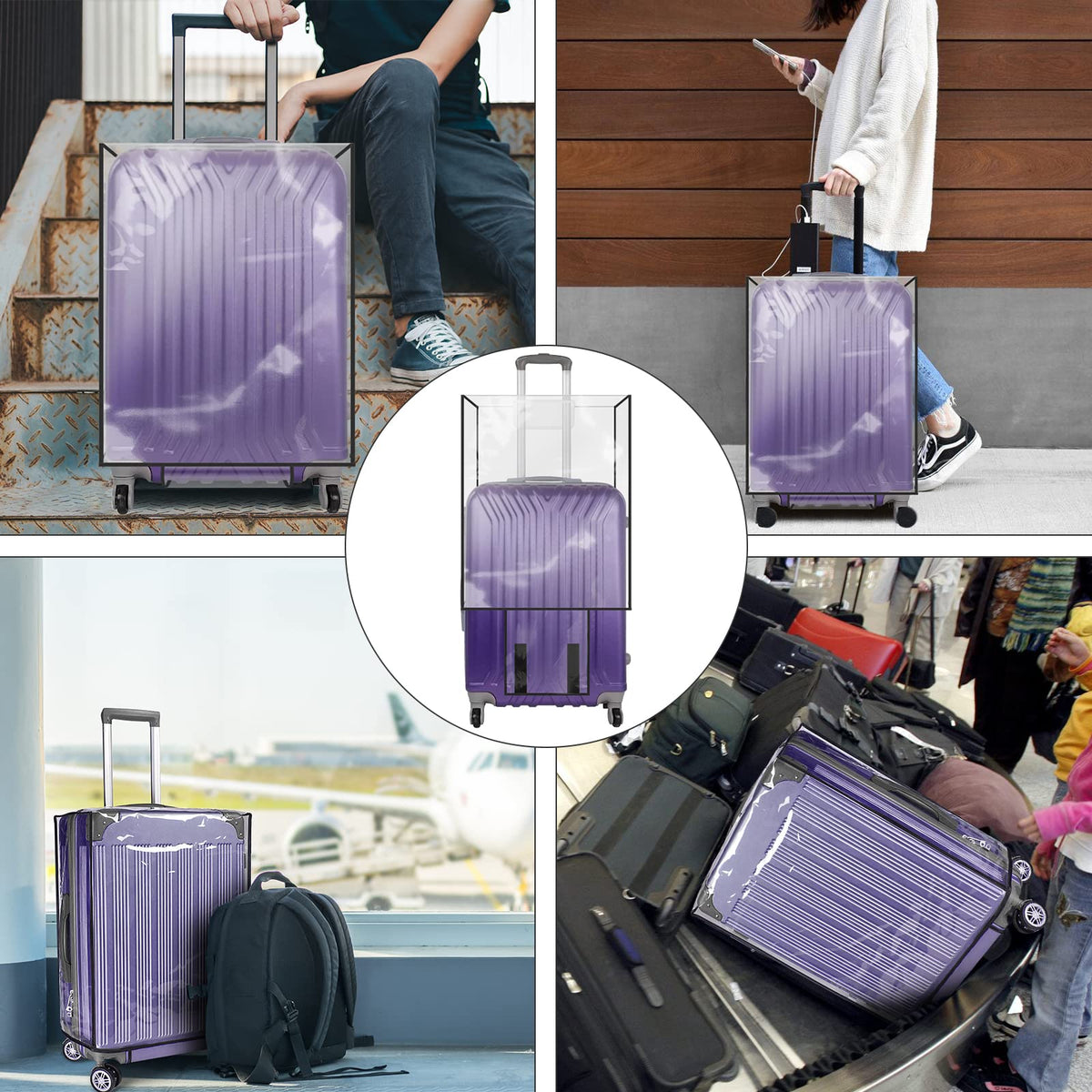 Cosmos 1 Pc Luggage Cover Clear PVC Suitcase Cover Protector Travel Luggage Transparent Protective Cover Waterproof and Dustproof Luggage Suitcase Protector for Women and Men (30 Inch)
