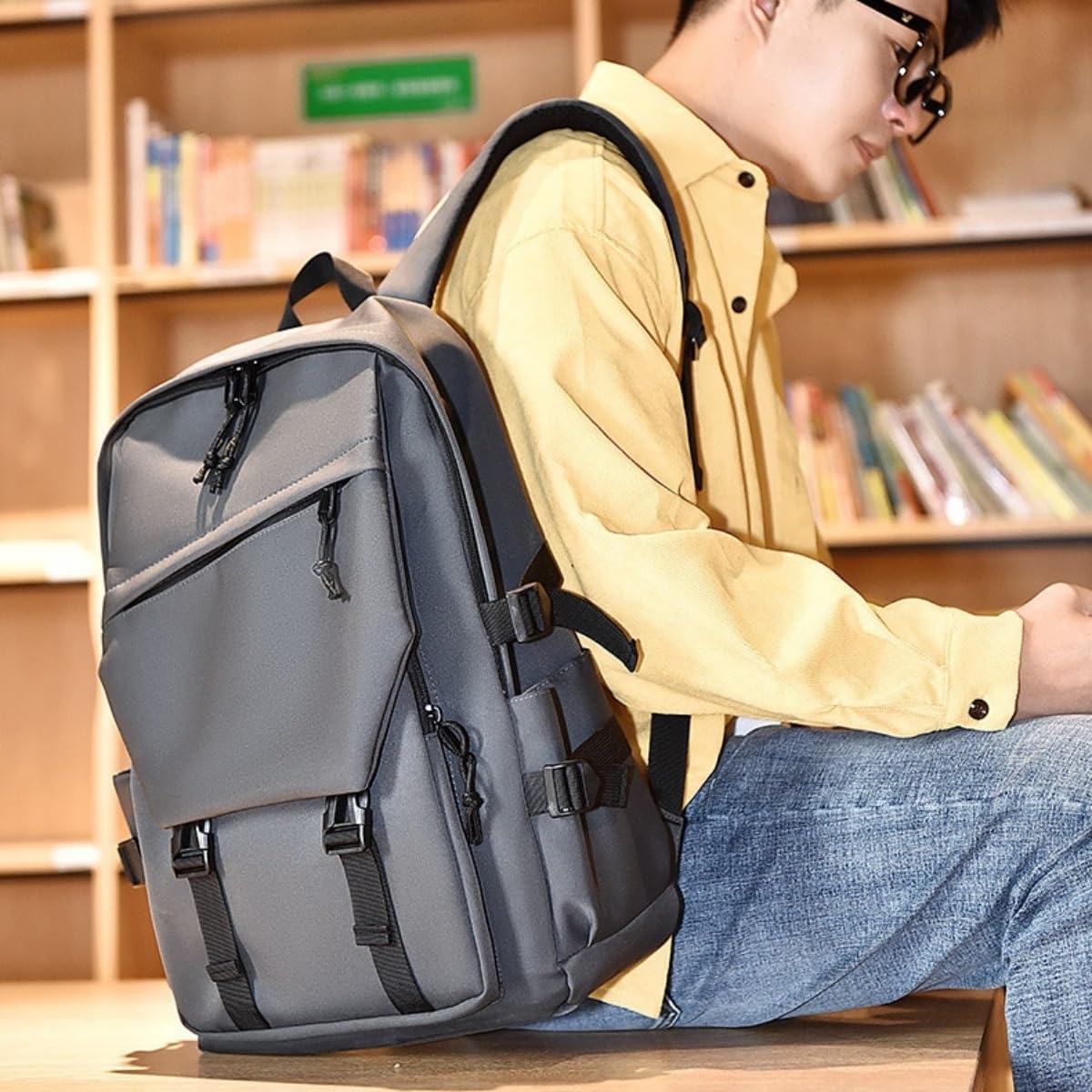 Couple's 14 - inch laptop backpack, large capacity leisure travel backpack(Style5)