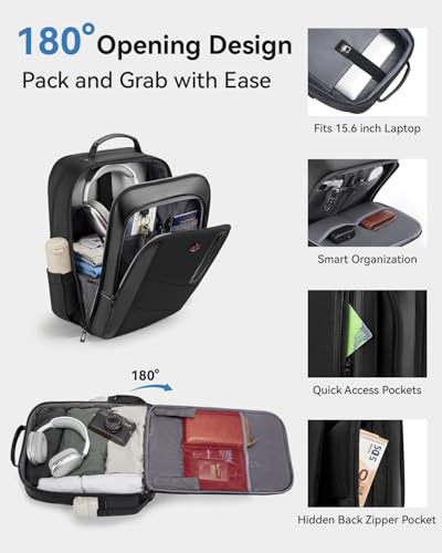 CROSSGEAR Business Backpack for Work Waterproof, Expandable Travel Laptop Backpack,15.6 Inch Laptop Bag Lightweight Sleek Daypack for Work Travel Gifts for Men Women