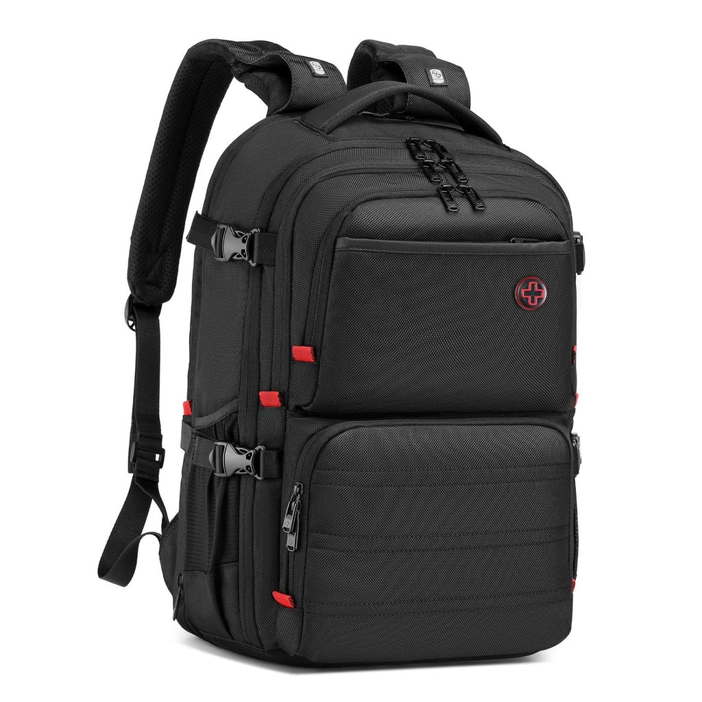 CROSSGEAR Travel Carry On Backpack for Men, 40L Expandable Large Laptop Backpack, Fit 17.3 Inch Computer, TSA-Friendly Luggage Airline Approved, Water Resistant, Business Commute Work Daypack, Black