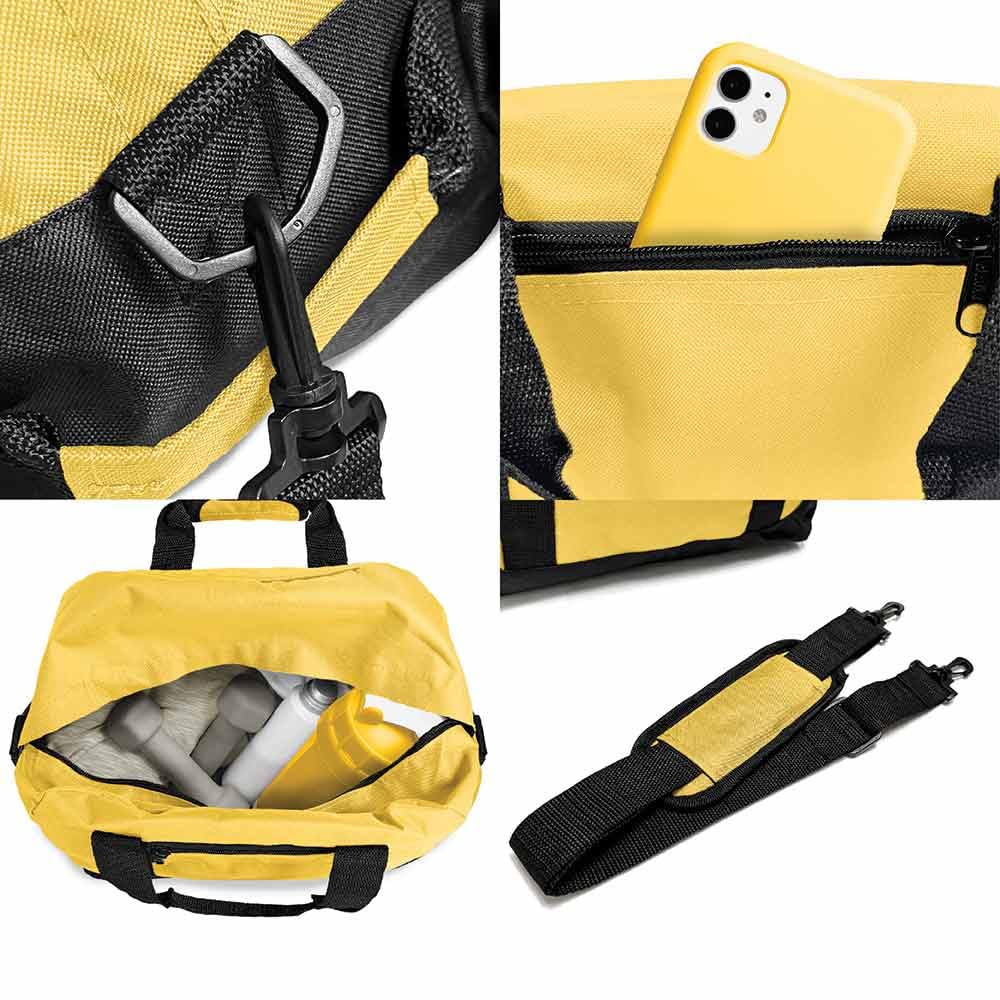 Dalix 14" Small Duffle Bag Two Toned Gym Travel Bag in Gold