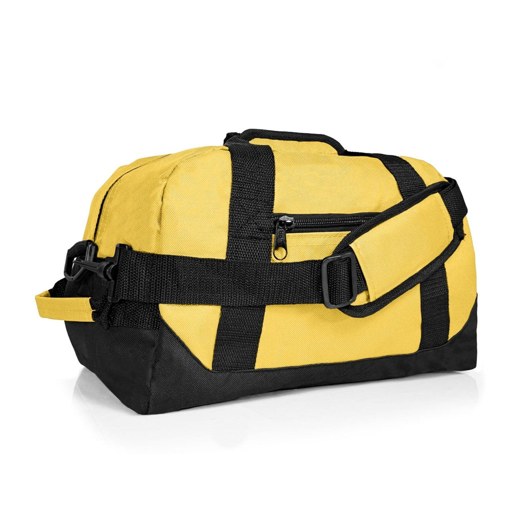 Dalix 14" Small Duffle Bag Two Toned Gym Travel Bag in Gold