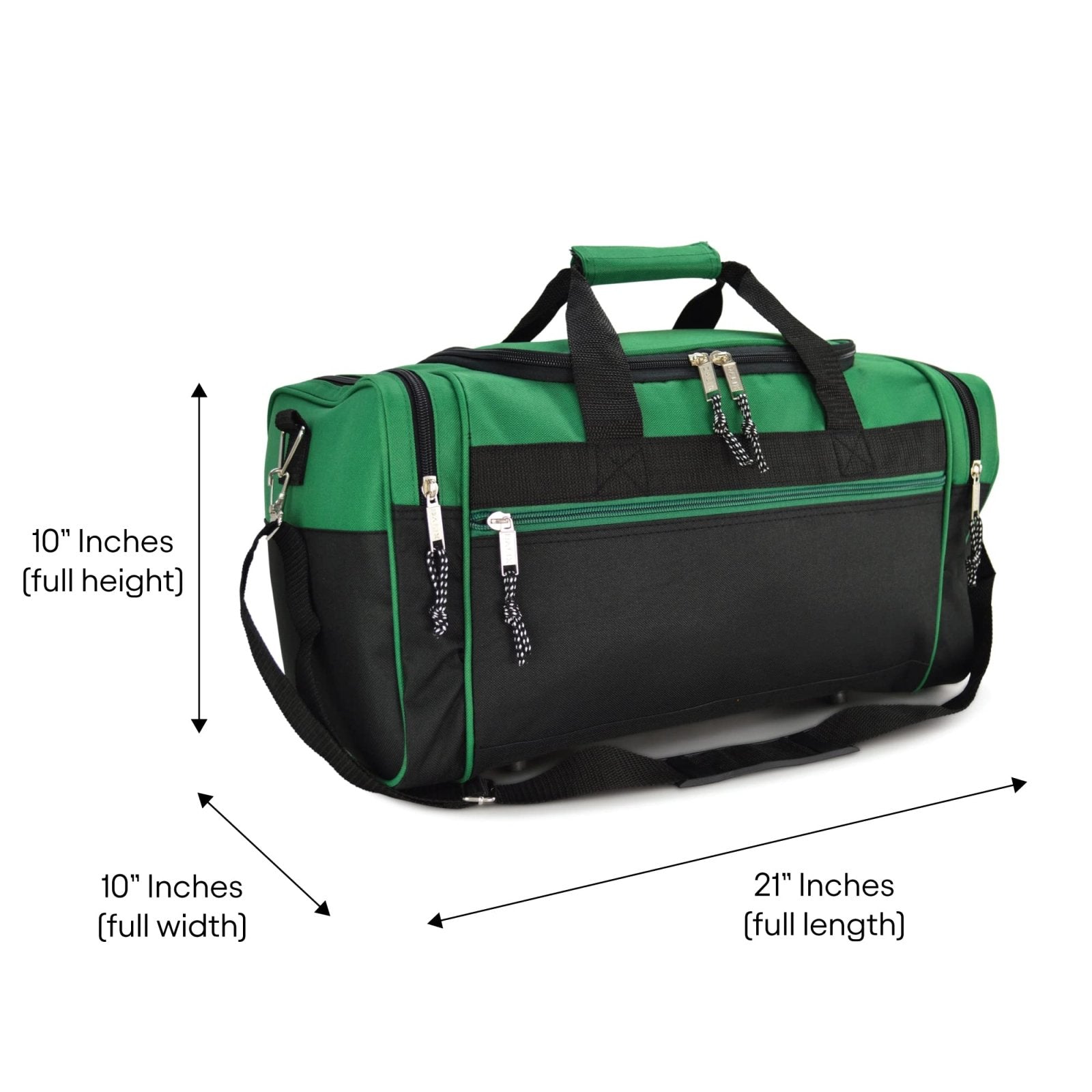 DALIX 21" Blank Sports Duffle Bag Gym Bag Travel Duffel Adjustable Strap in Green
