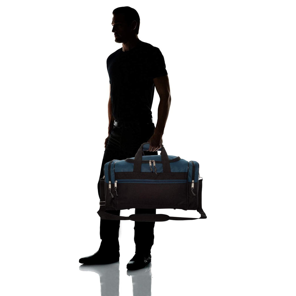 Dalix Medium Duffle Bag Duffel Bag in Black and Navy Blue Gym Bag