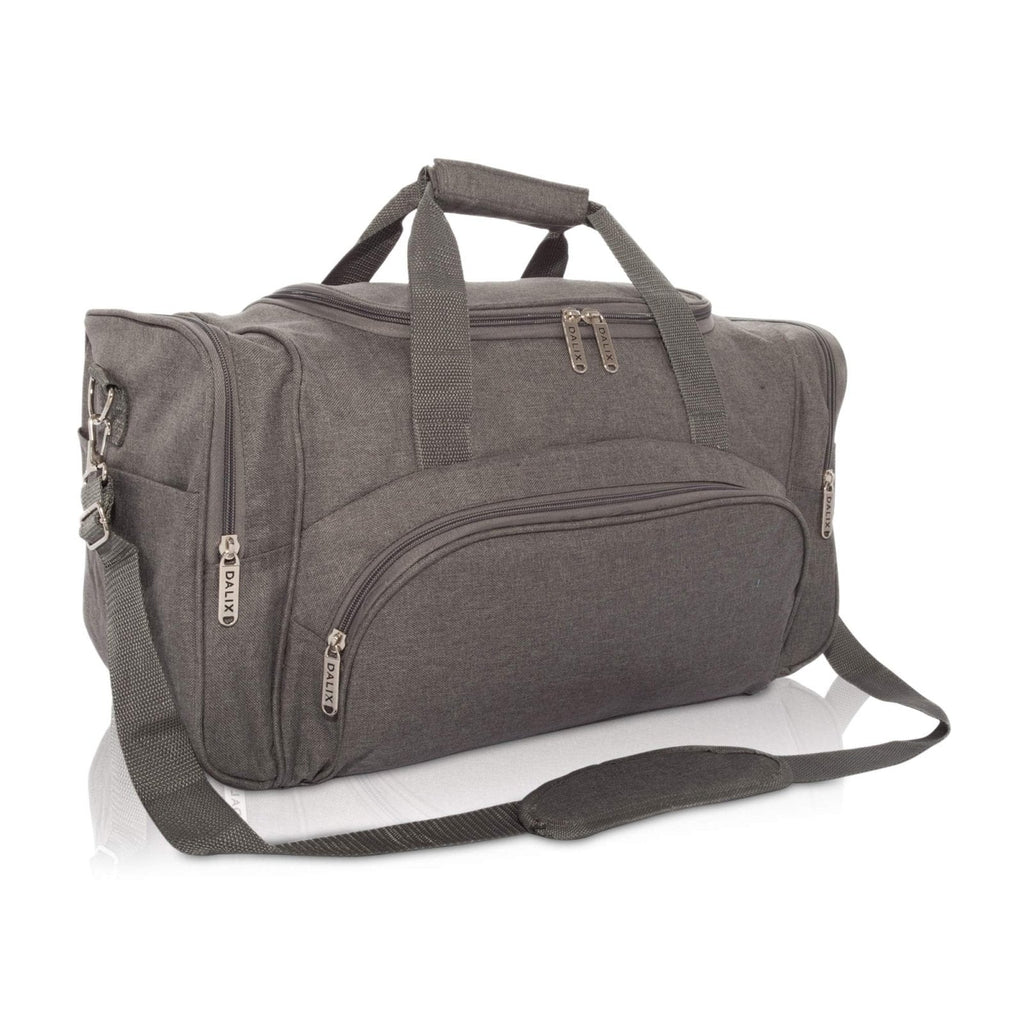DALIX Signature Travel or Gym Duffle Bag in Gray Large