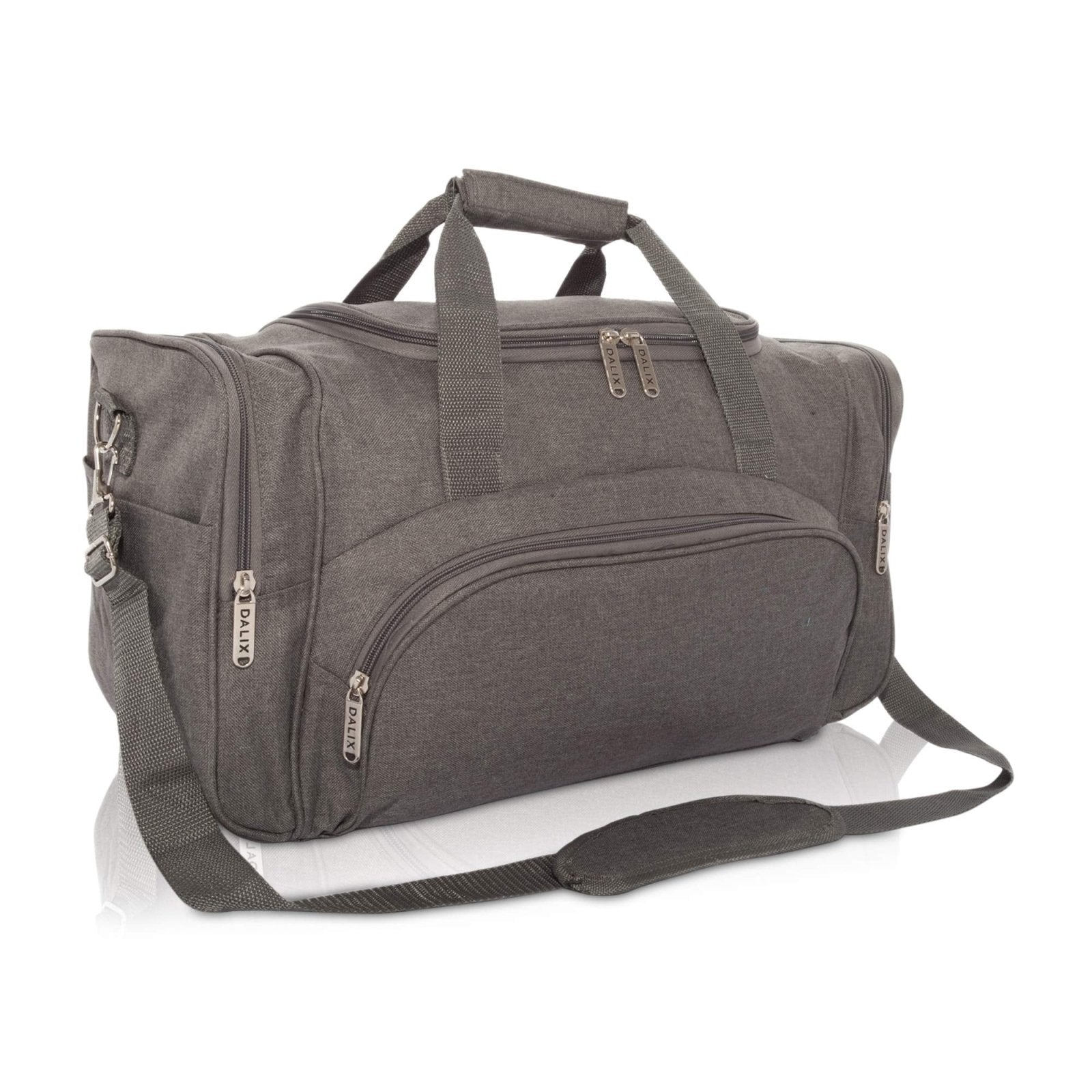 DALIX Signature Travel or Gym Duffle Bag in Gray Large