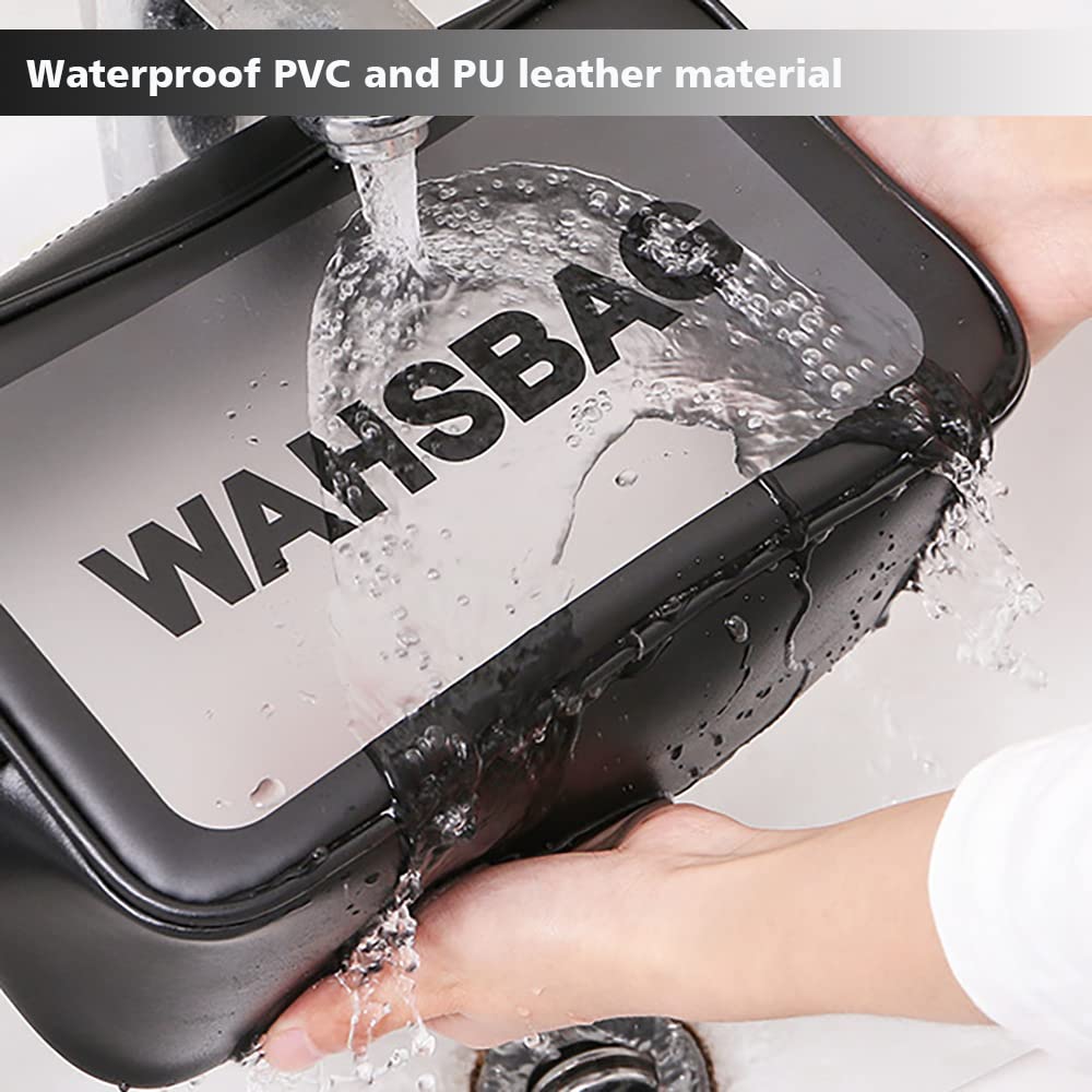 DAPOWER Travel Toiletry Bag for Women and Men, Matte Translucent Toiletry Bag with Handy Handle, Makeup Cosmetic Organizer Bag for Travel Toiletries Accessories (Black - XL)