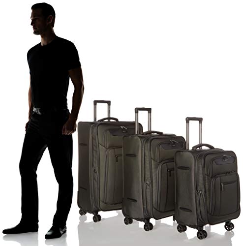 Dejuno Executive 3 - Piece Spinner Luggage Set With USB Port - Grey
