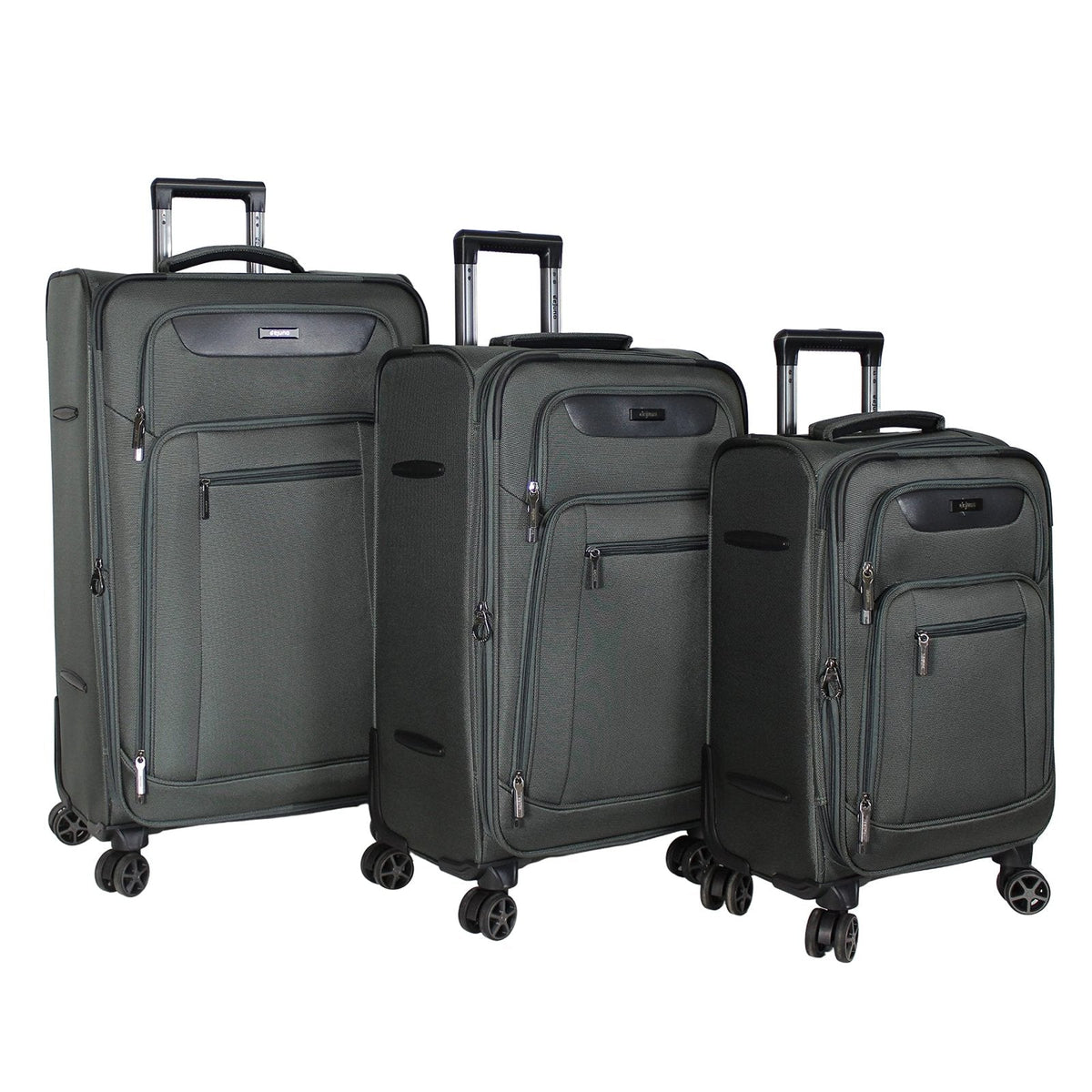 Dejuno Executive 3-Piece Spinner Luggage Set With USB Port - Grey