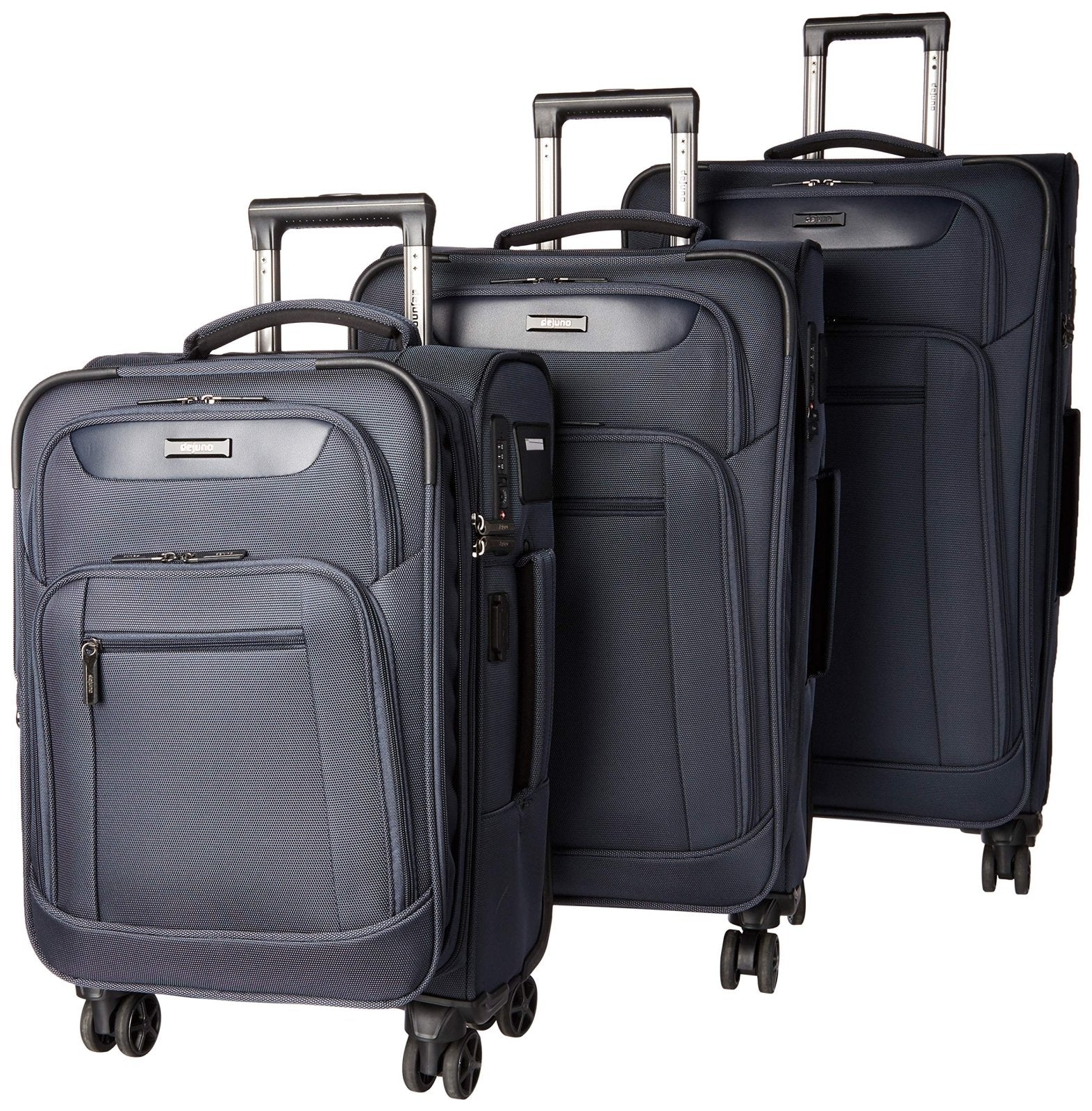 Dejuno Executive 3-Piece Spinner Luggage Set With USB Port - Navy