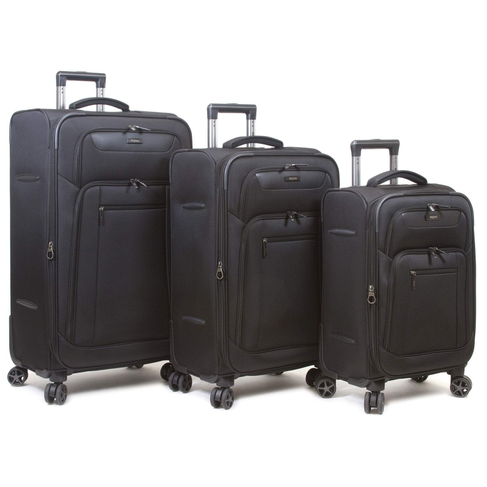 Dejuno Executive New Generation 3-Piece Spinner Luggage Set with USB Port, Black,3-Piece Set,2006DJ-BLACK