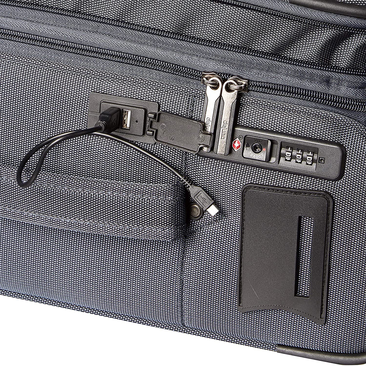 Dejuno Executive New Generation 3 - Piece Spinner Luggage Set with USB Port, Black,3 - Piece Set,2006DJ - BLACK