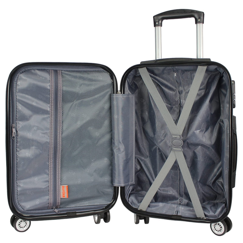 Dejuno Impact New Generation Hardside 3 - Piece Spinner Luggage, Black (DJ - 610 - BLACK)