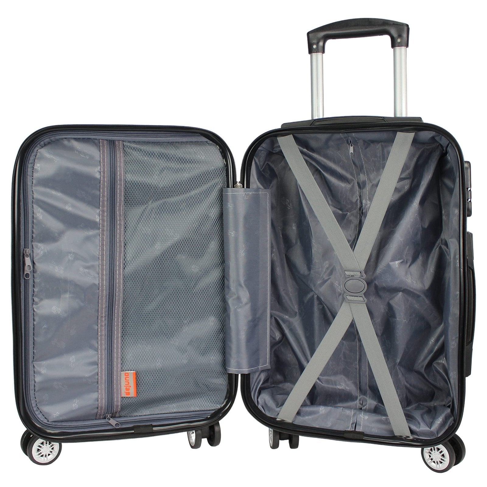 Dejuno Impact New Generation Hardside 3 - Piece Spinner Luggage, Black (DJ - 610 - BLACK)