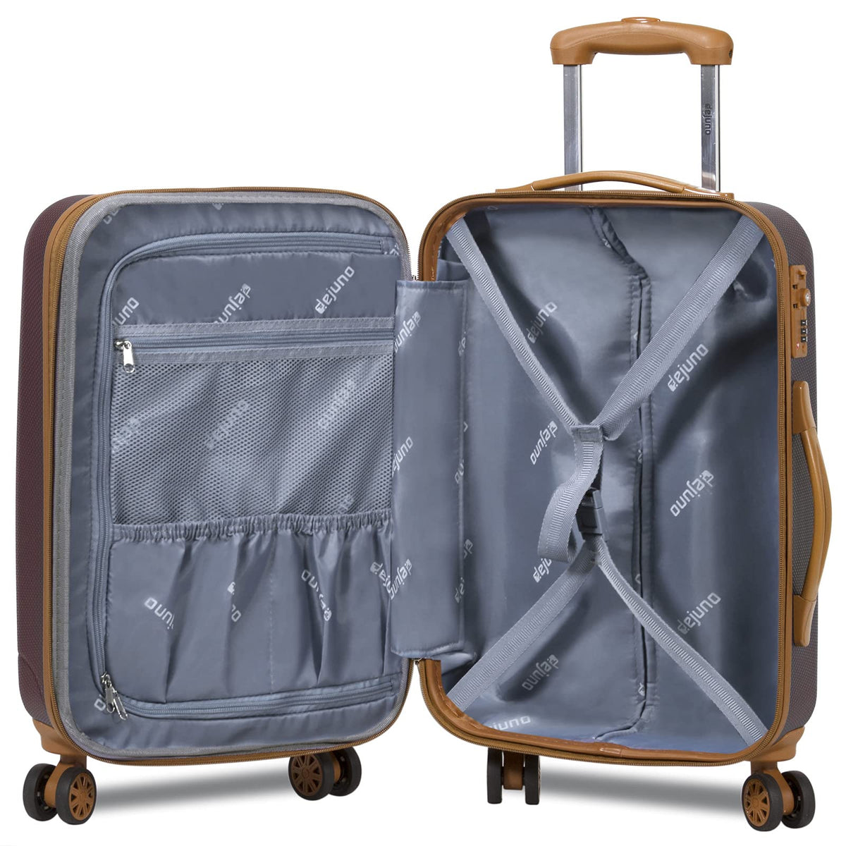 Dejuno Legion 3 - PC Hardside Spinner TSA Combination Lock Luggage Set - Burgundy