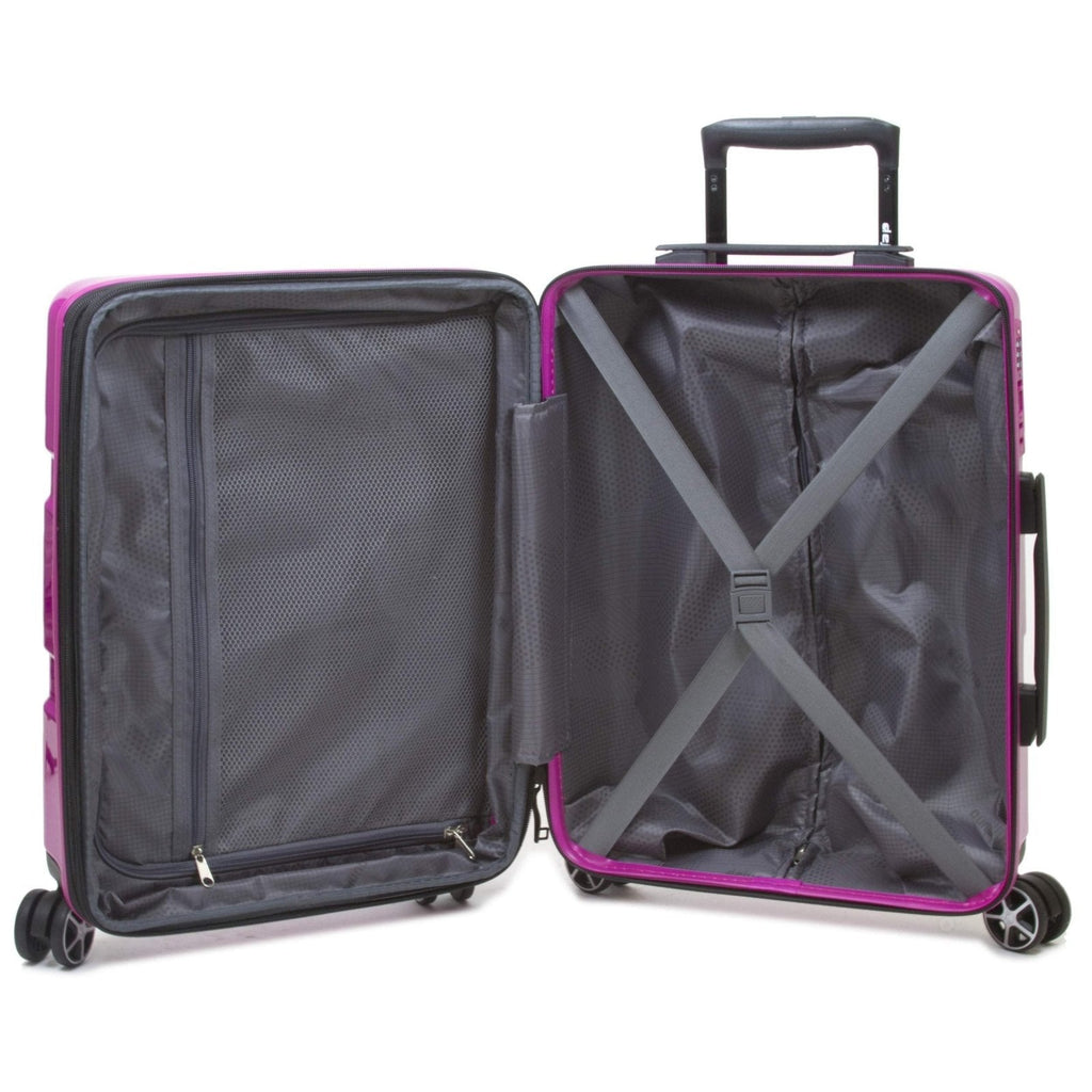 Dejuno Lumos Hardside 3 - Piece Expandable Spinner Luggage Set - Orange