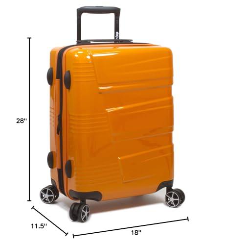 Dejuno Lumos Hardside 3 - Piece Expandable Spinner Luggage Set - Orange
