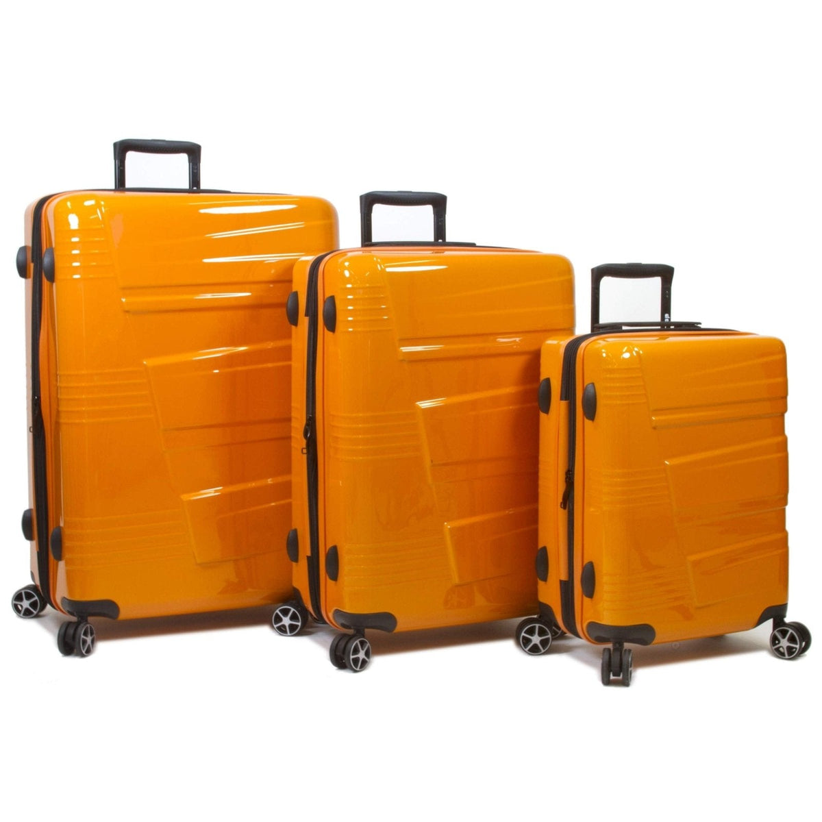 Dejuno Lumos New Generation Hardside Expandable Spinner Luggage, Orange, 3-Piece Set