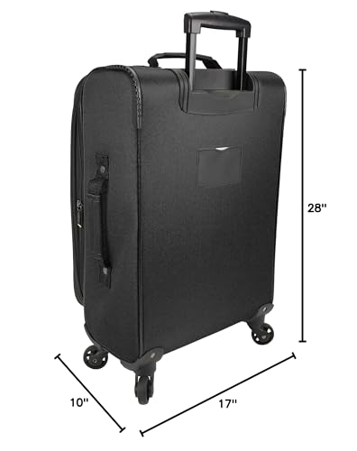 Dejuno Oslo 3 - Piece Lightweight Expandable Spinner Luggage Set - Black