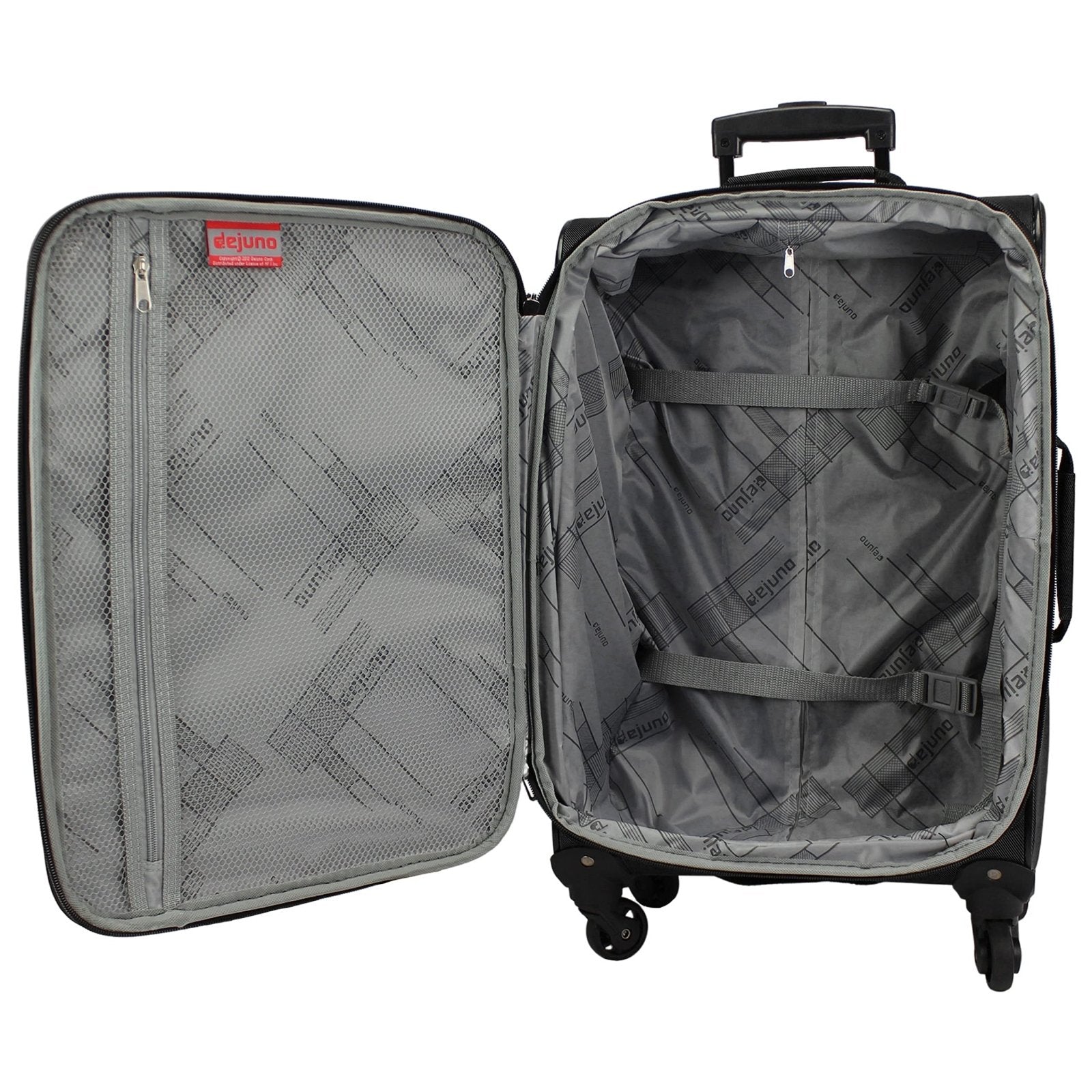 Dejuno Oslo 3 - Piece Lightweight Expandable Spinner Luggage Set - Black
