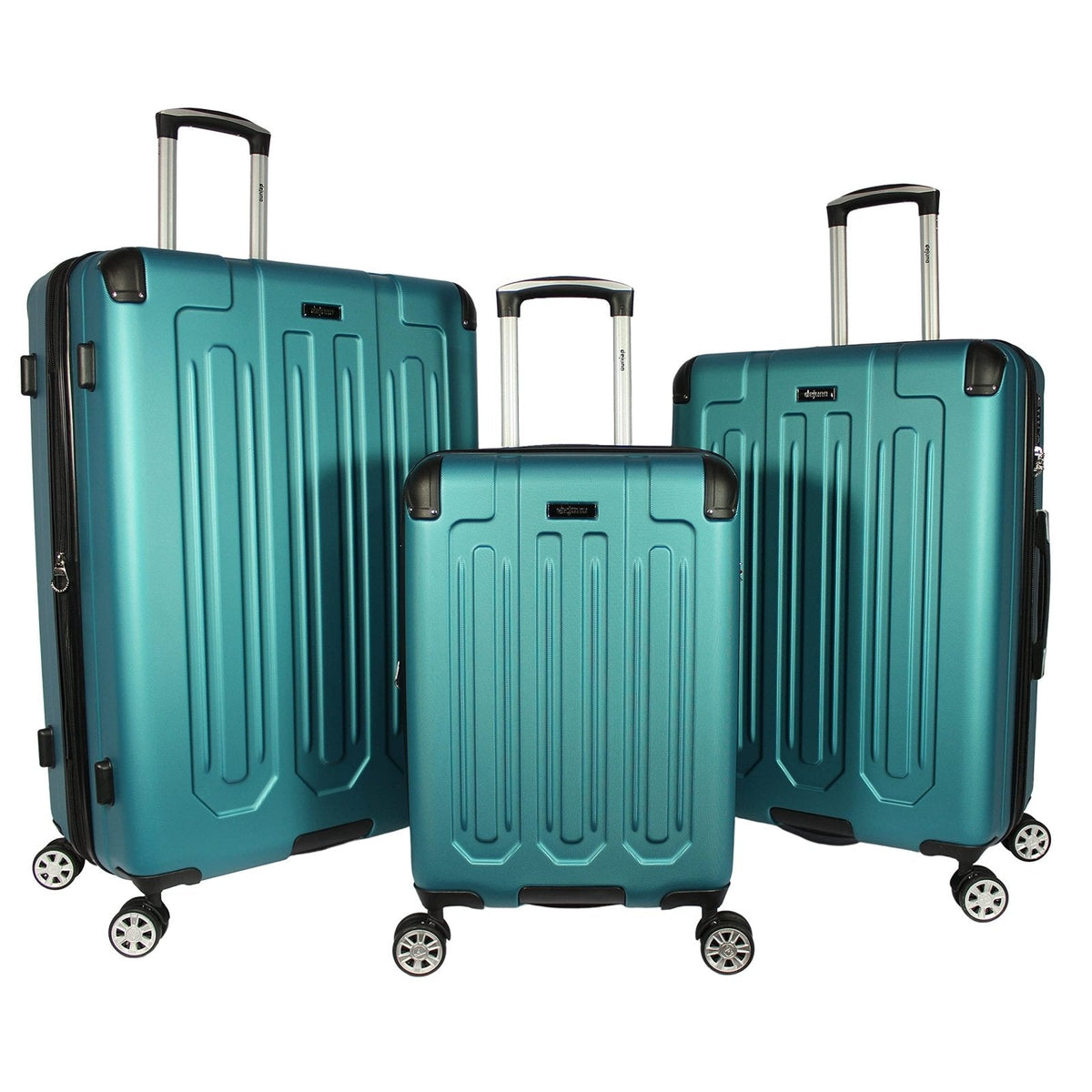 Dejuno Tutin 3-Piece Hardside Spinner Luggage Set With TSA Lock - Turquoise