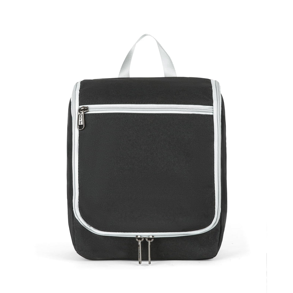 Della Gao Black Water Repellent Polyester Hanging Toiletry Bag for Travel