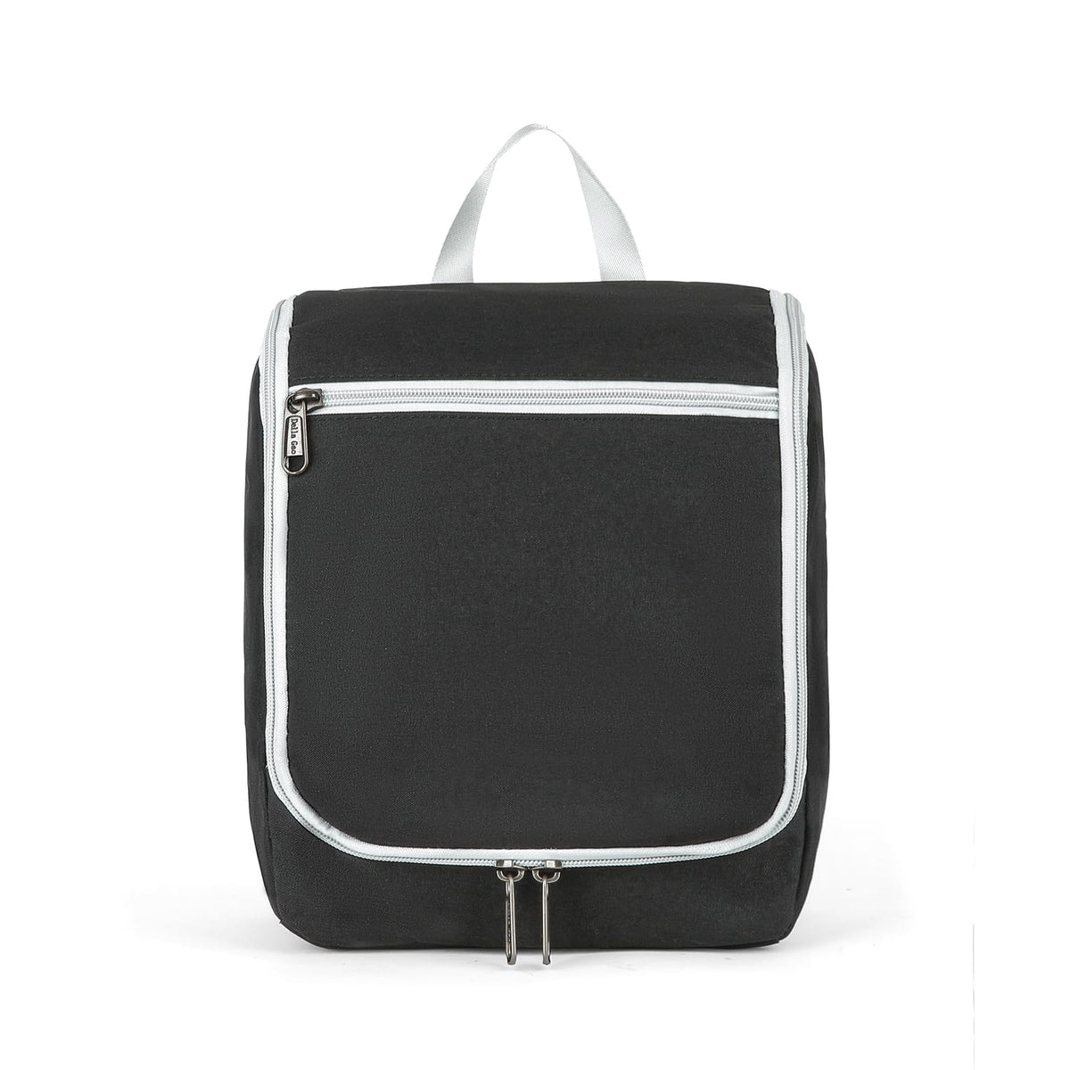Della Gao Black Water Repellent Polyester Hanging Toiletry Bag for Travel