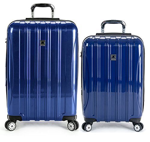 Delsey Luggage Helium Aero 2 Piece Spinner Luggage Set | 21 And 25 (One Size, Cobalt Blue)