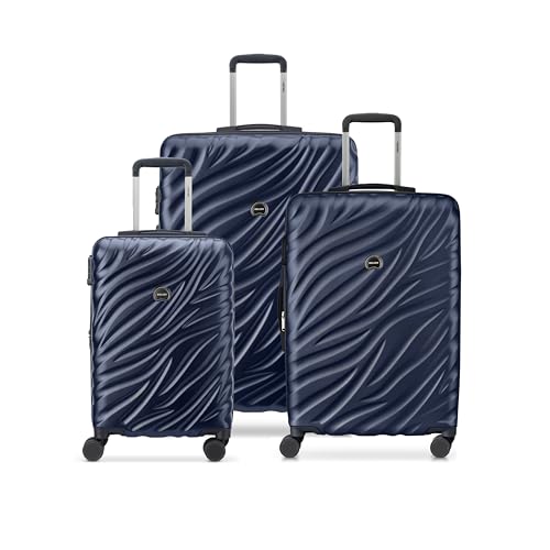 DELSEY PARIS Alexis Durable Luggage Set, Expandable & Lightweight 4-Wheel Spinners, Easy Grip handles for Smooth Journeys, TSA-Lock Incorporated, Men and Women, Navy, 3-Piece Set (21"/25"/29")