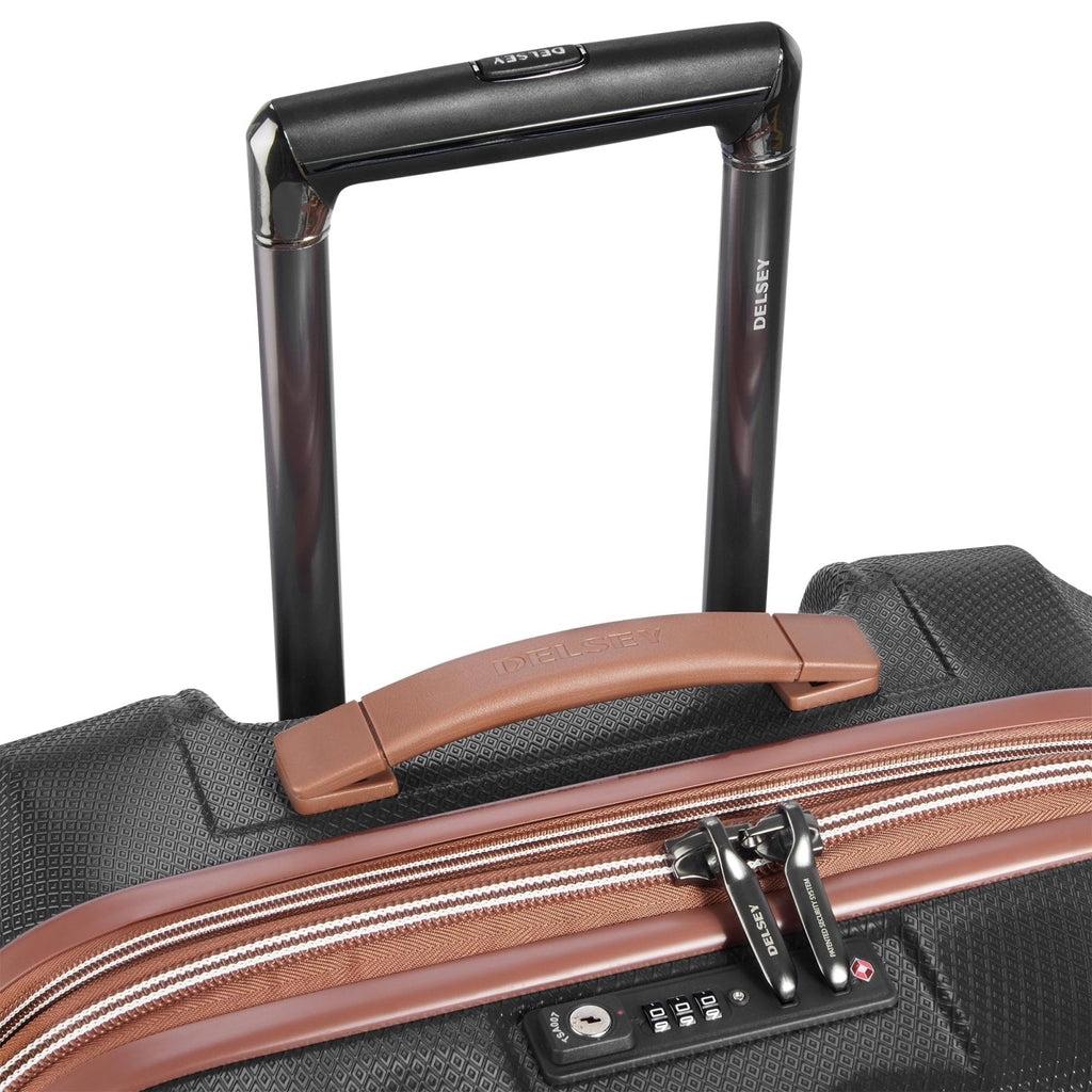 DELSEY PARIS Carrousel Hardside Expandable Luggage with Spinner Wheels, Black, Checked - Large 28 Inch