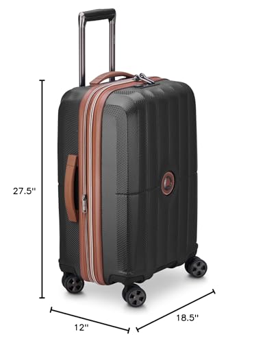 DELSEY PARIS Carrousel Hardside Expandable Luggage with Spinner Wheels, Black, Checked - Large 28 Inch