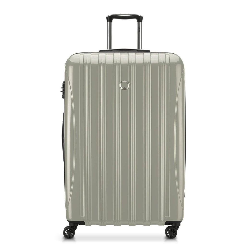 DELSEY PARIS Helium Aero Hardside Expandable Luggage with Spinner Wheels, Latte, Checked-Large 28 Inch